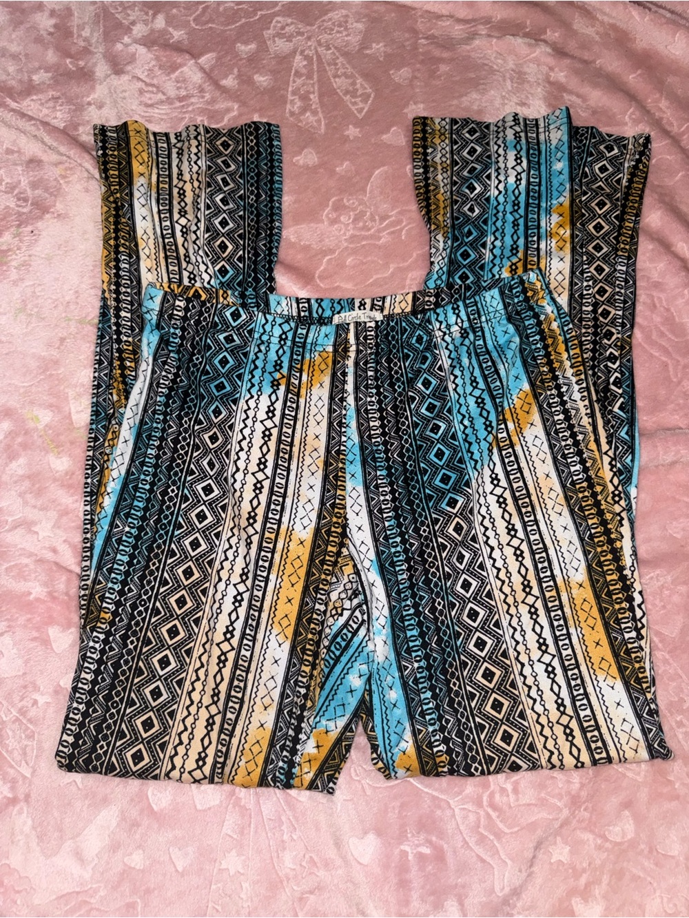 Striped Boot-Cut Jumpsuit in Blue, Black & Cream